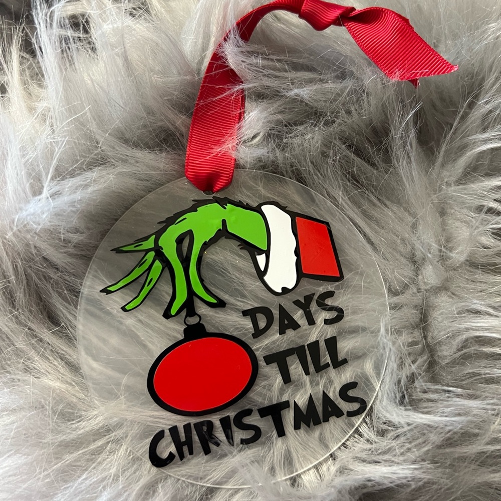 Days Till Christmas Countdown Grinch Inspired Ornament